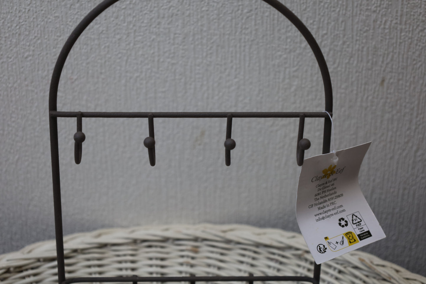 Portachiave / portachiavi / porta chiavi in ​​ferro marrone con ripiano