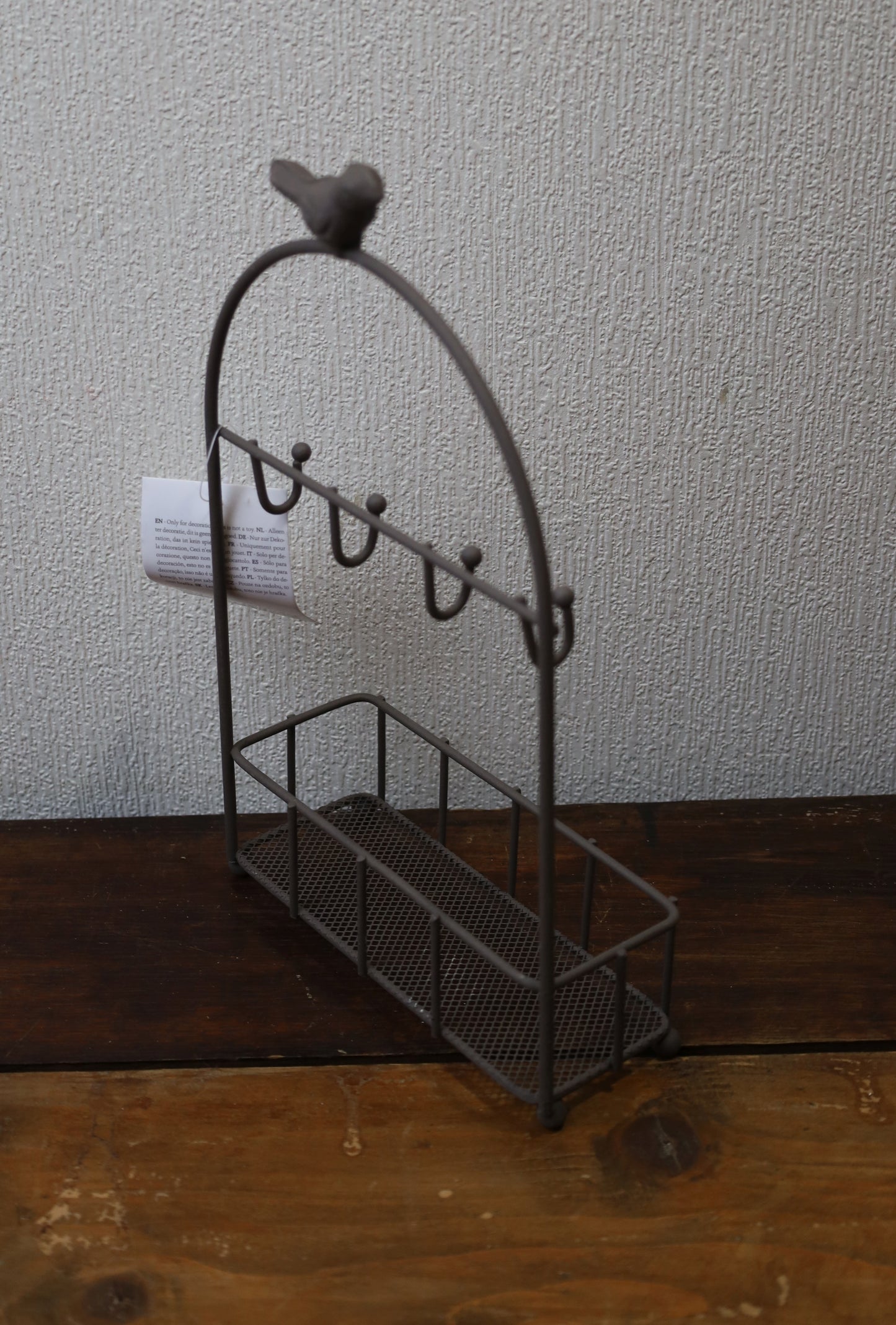 Portachiave / portachiavi / porta chiavi in ​​ferro marrone con ripiano