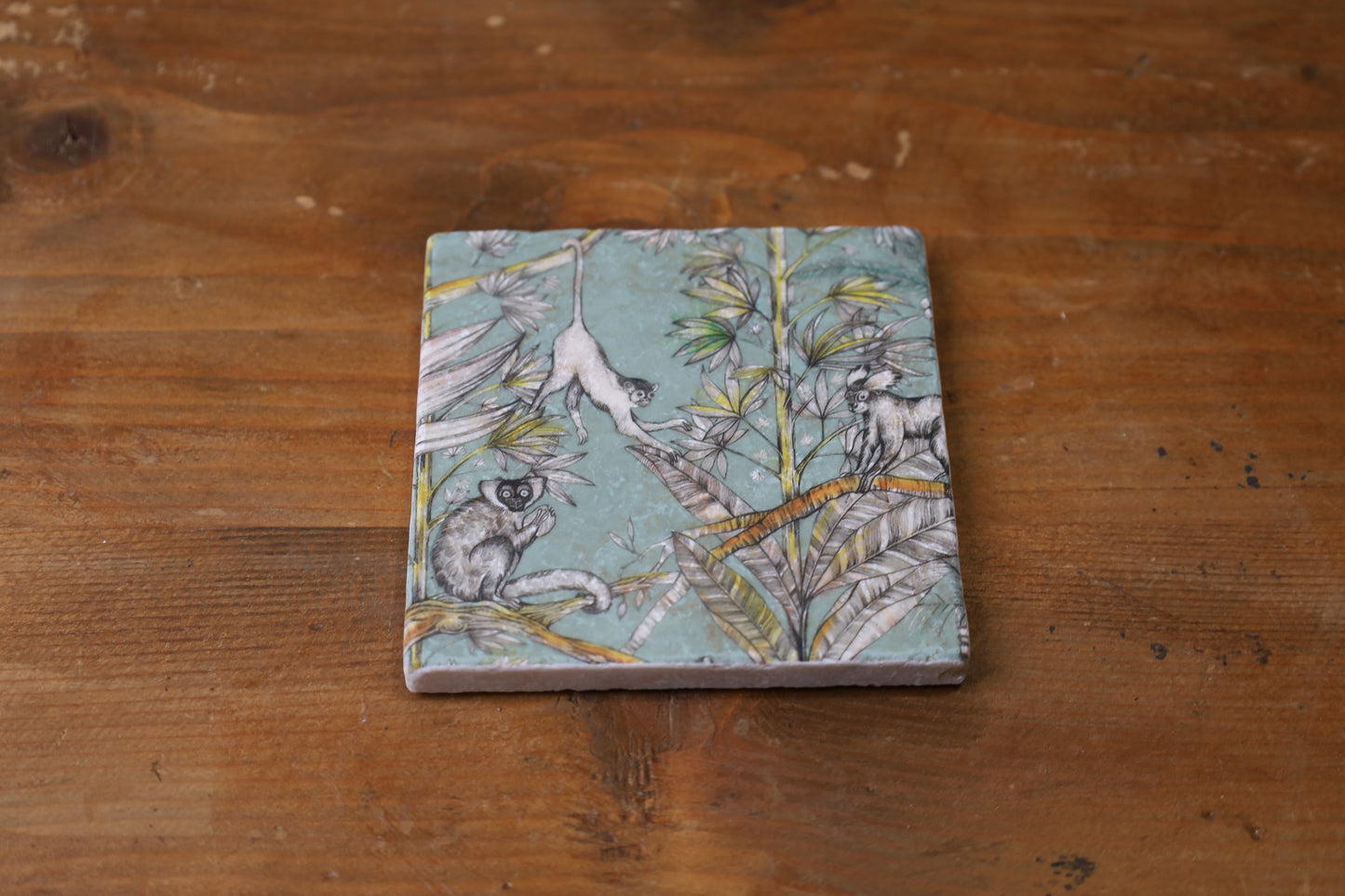 Tassenuntersetzer Naturstein Dschungel - Glasuntersetzer Grün Botanical