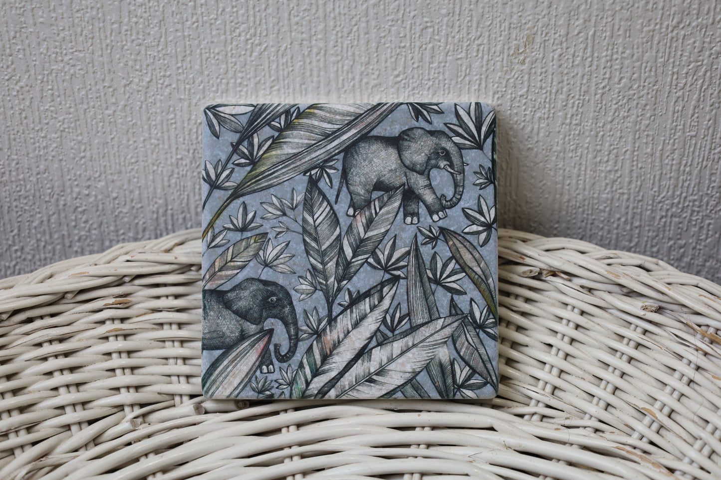 Tassenuntersetzer Naturstein Dschungel - Glasuntersetzer Grün Botanical