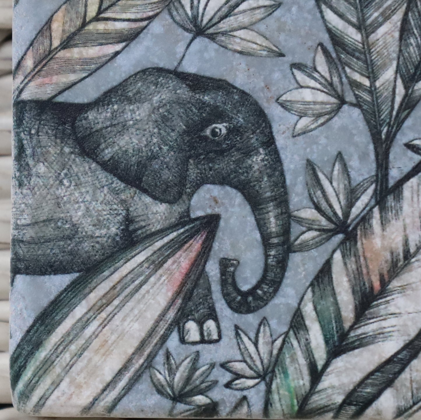 Tassenuntersetzer Naturstein Dschungel - Glasuntersetzer Grün Botanical