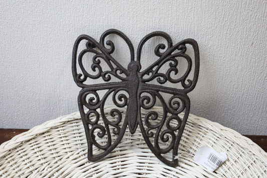 Topfuntersetzer Schmetterling aus Gusseisen - Landhausstil