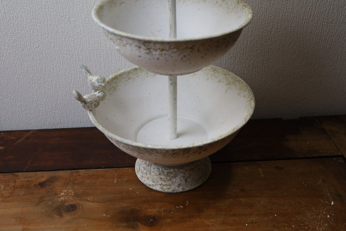 Three-Tier White Fruit Stand - Shabby Chic Metal Fruit Bowl
