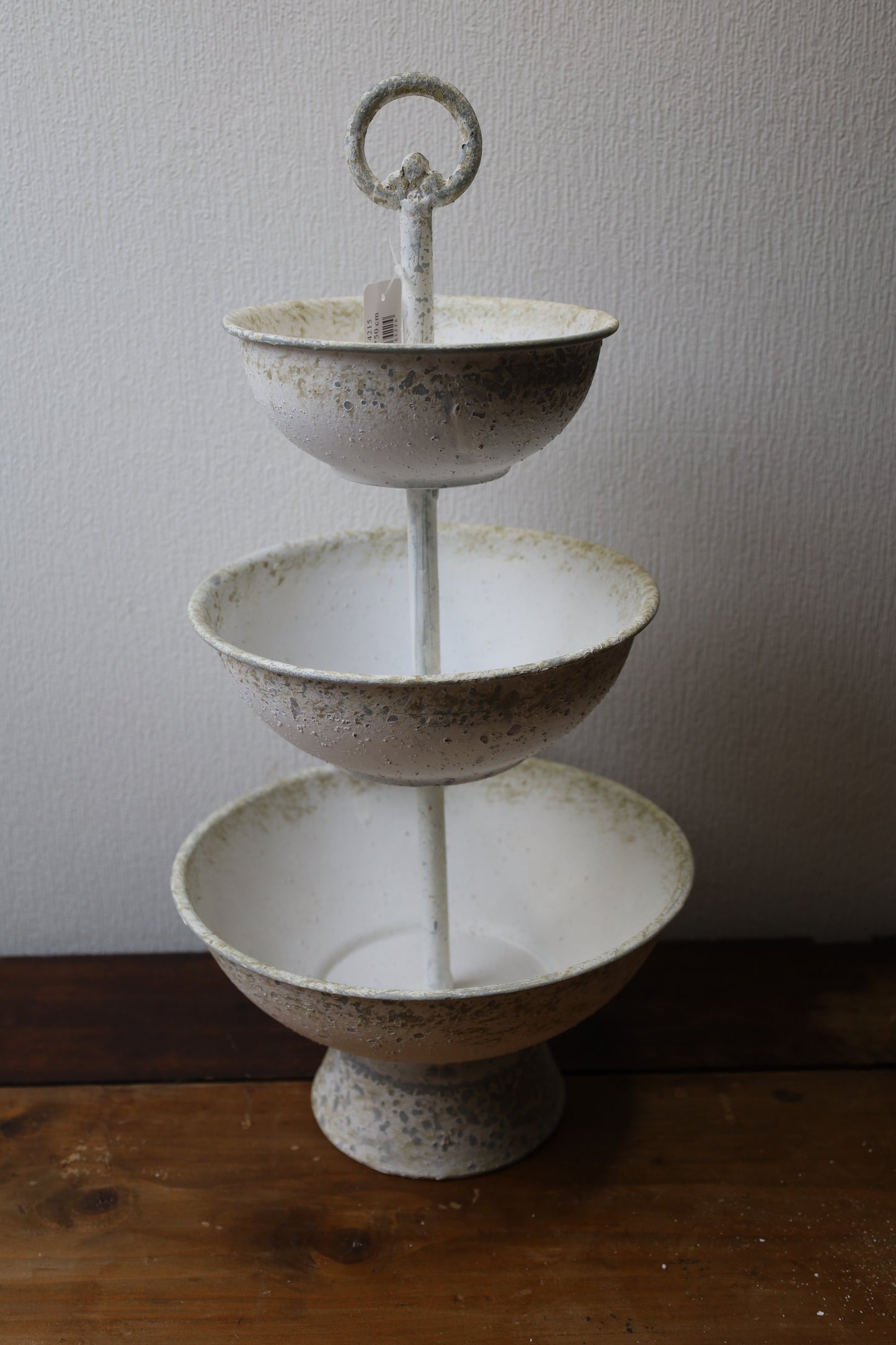 Three-Tier White Fruit Stand - Shabby Chic Metal Fruit Bowl