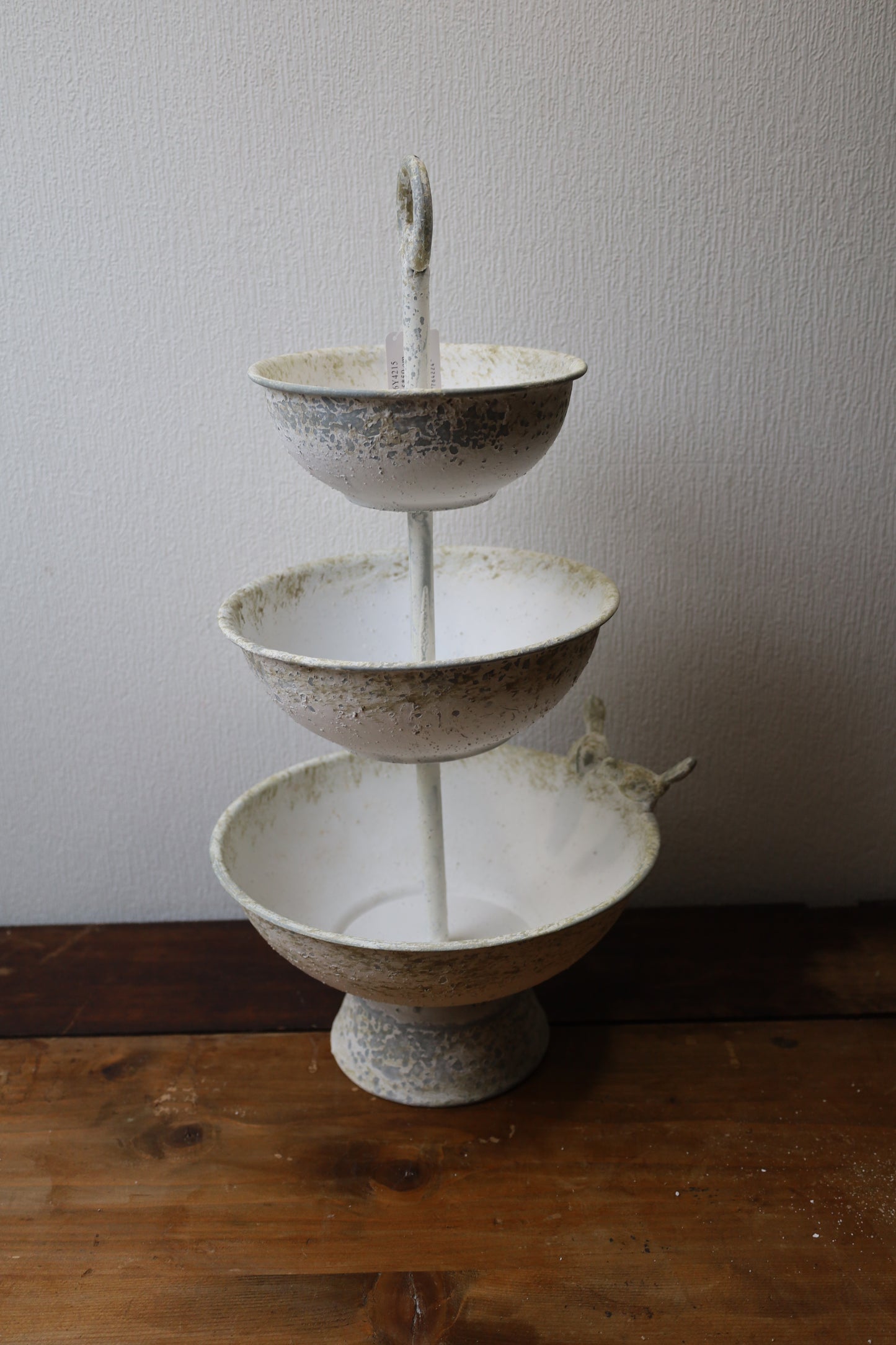 Three-Tier White Fruit Stand - Shabby Chic Metal Fruit Bowl