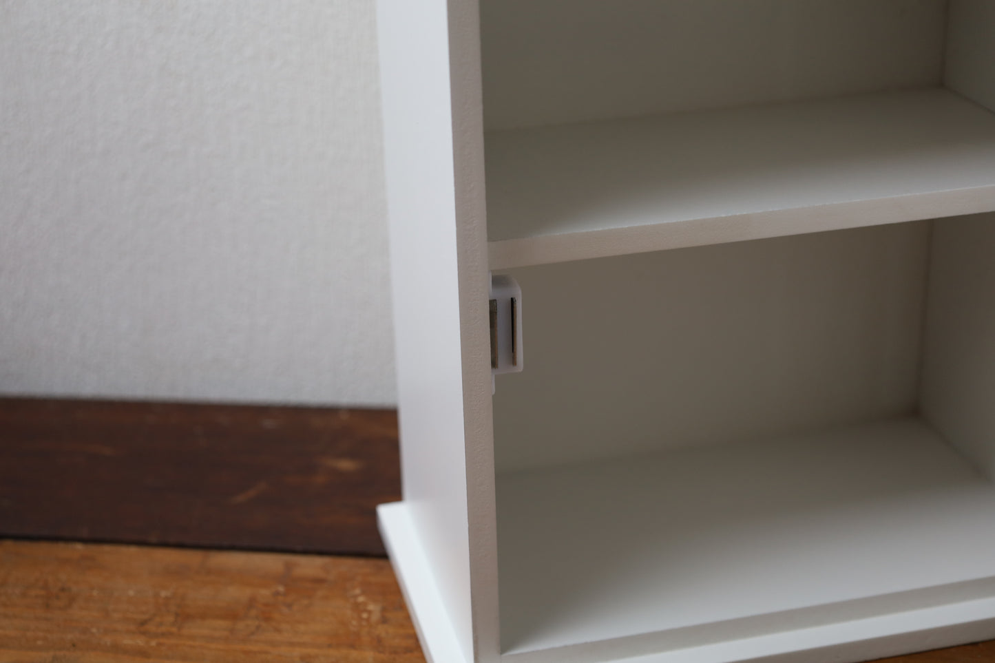 Wooden medicine cabinet, white and red - vintage apothecary cabinet, country style 
