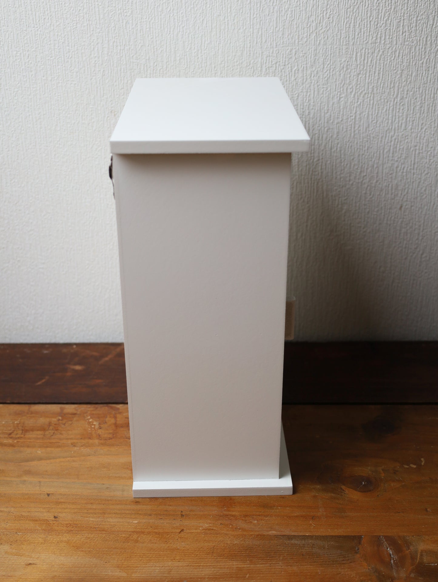 Wooden medicine cabinet, white and red - vintage apothecary cabinet, country style 