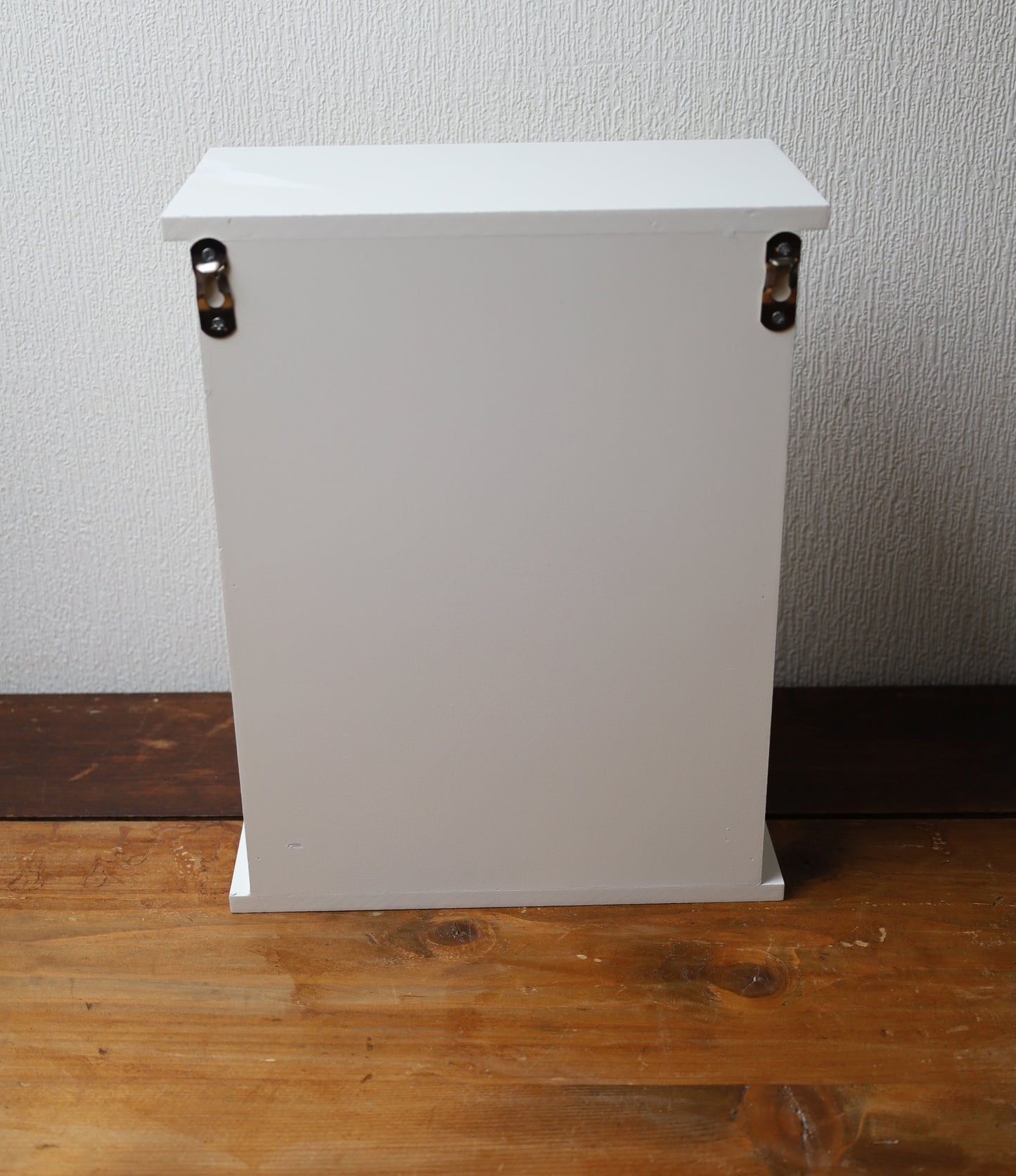 Wooden medicine cabinet, white and red - vintage apothecary cabinet, country style 