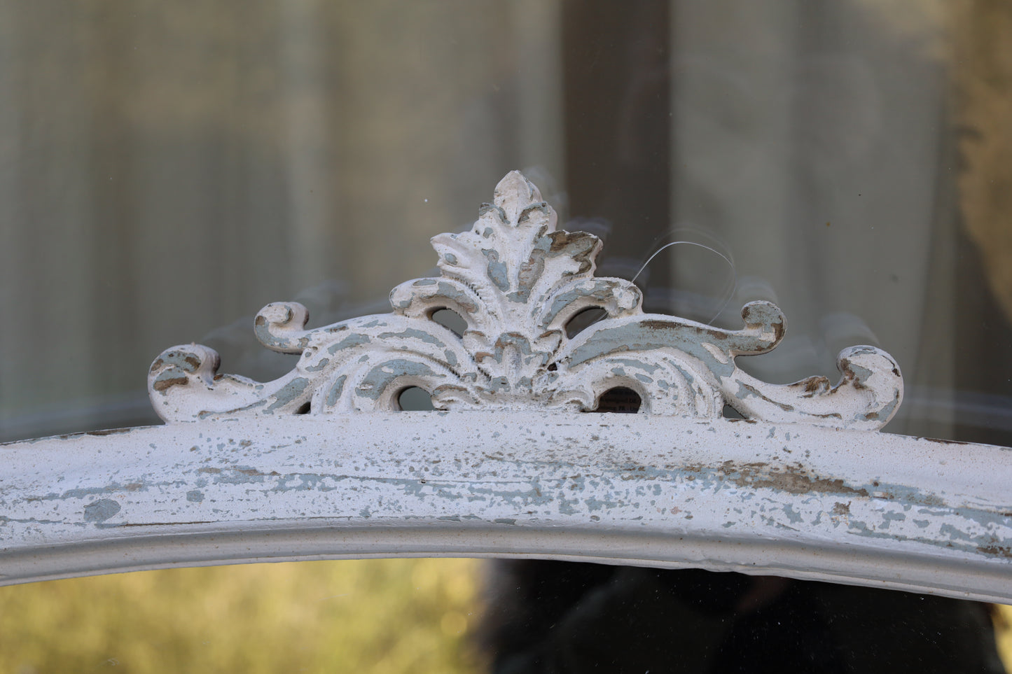 Specchio rettangolare in legno in stile rustico / Bianco / 72 x 55 cm / Shabby Chic