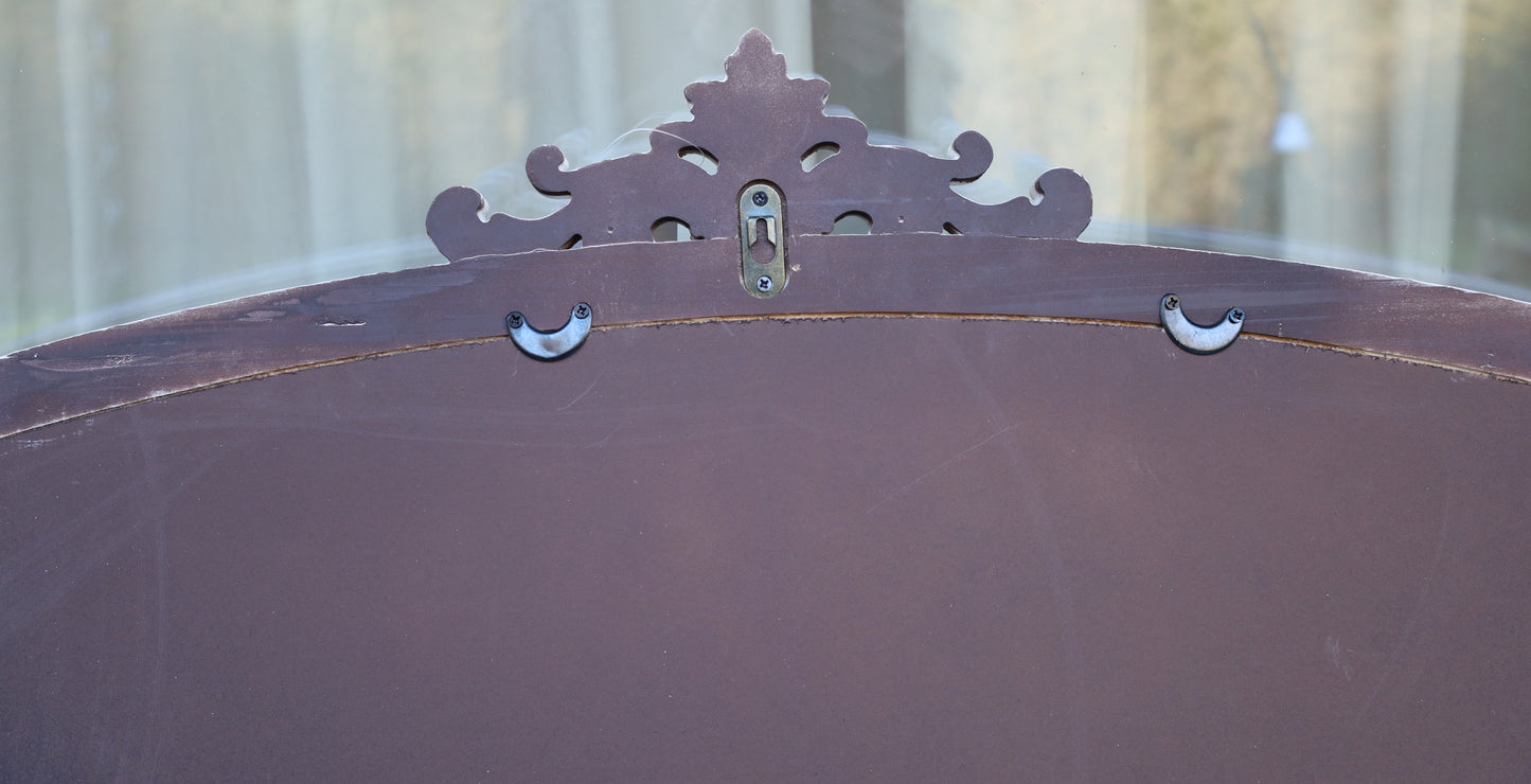 Specchio rettangolare in legno in stile rustico / Bianco / 72 x 55 cm / Shabby Chic