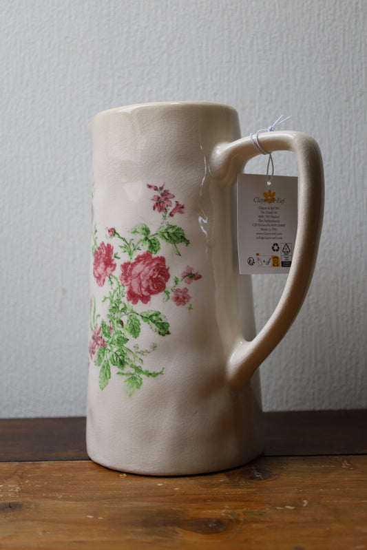 Brocca decorazione vaso casa di campagna shabby ceramica fiori rose primavera estate