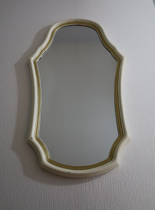 Wandspiegel Vintage Creme-Gold 62cm - Shabby Chic Spiegel Landhausstil