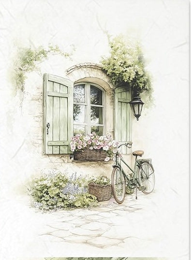 Reispapier Decoupage Cottage Romantische Fenster - Landhausstil Möbel Makeover