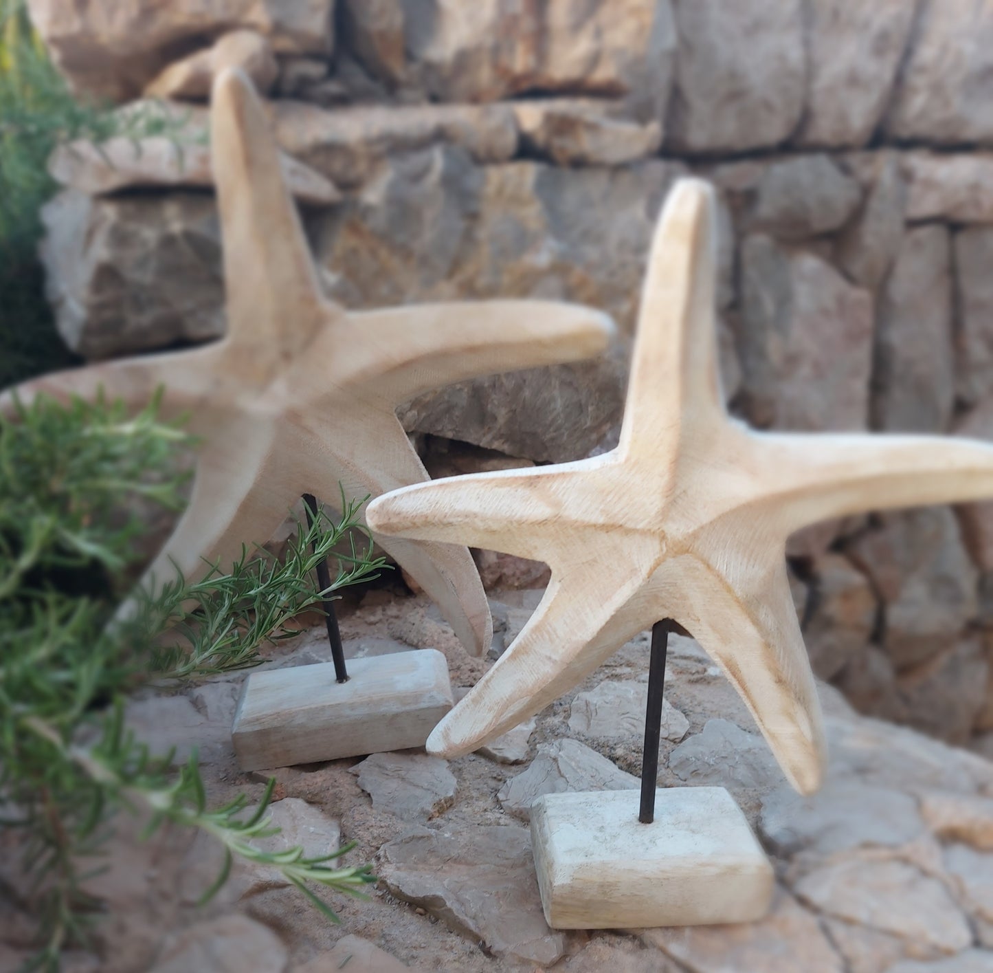 Seestern Holz Deko - Handgefertigt Maritime Landhaus Dekoration