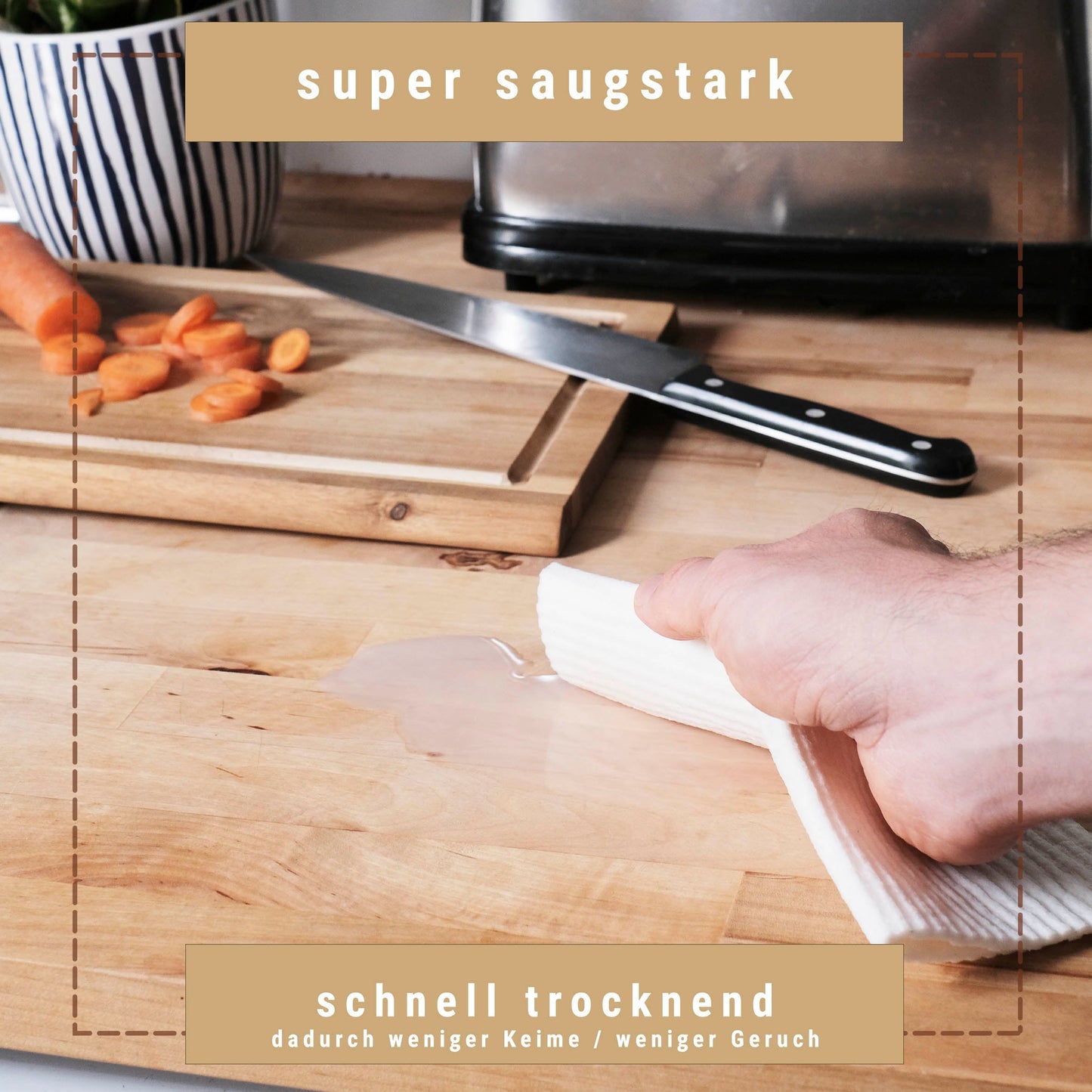 Zero Waste Schwammtücher - Bio Baumwolle & Holz, kompostierbar