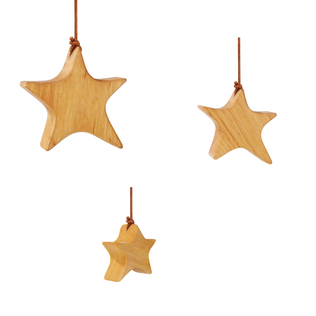 Asymmetrischer Holzstern aus Erle - Weihnachtsdeko Tannenbaumanhänger