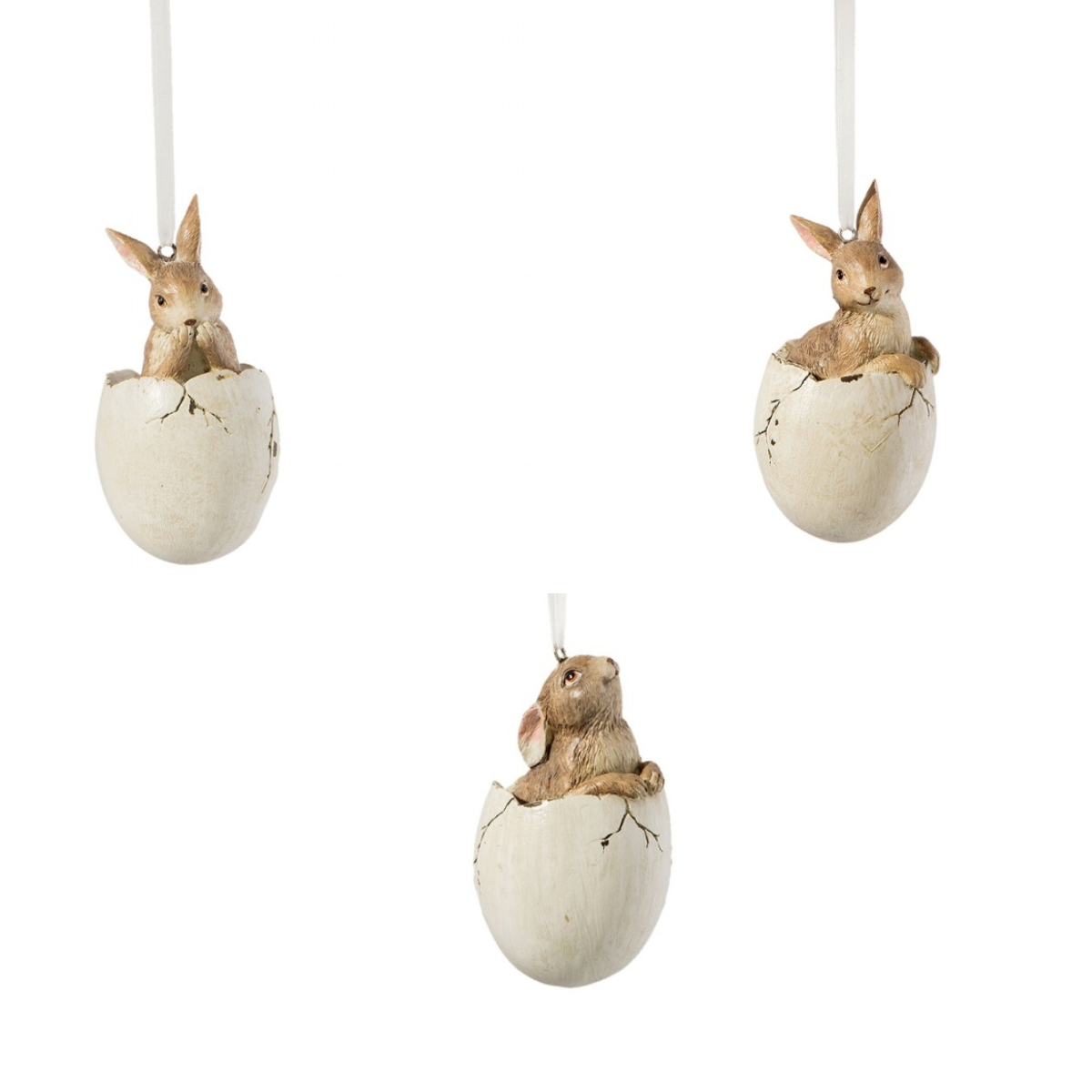 Niedliche Häschen-Anhänger Ostern - Braun Polyresin Osterdeko