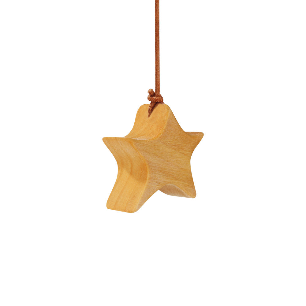 Asymmetrischer Holzstern aus Erle - Weihnachtsdeko Tannenbaumanhänger