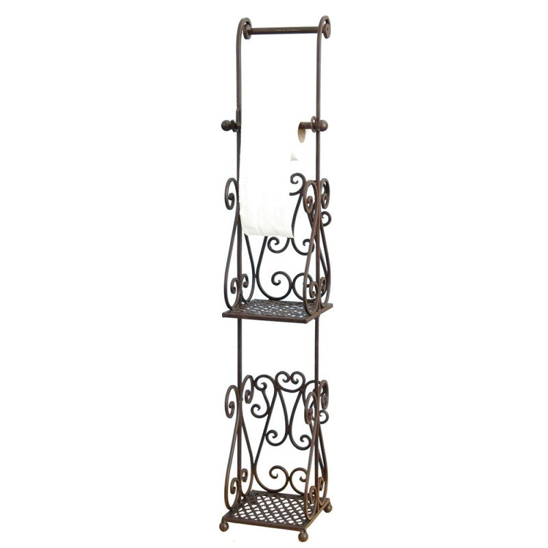 Toilet paper holder toilet roll holder WC Shabby Chic metal white brown