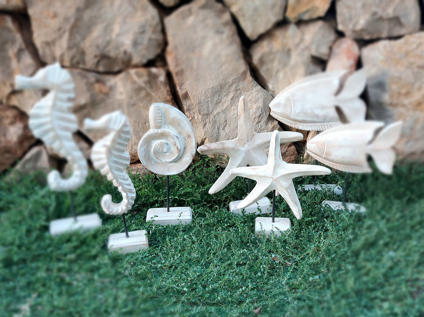 Seestern Holz Deko - Handgefertigt Maritime Landhaus Dekoration