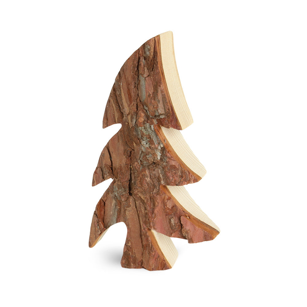 Rustikaler Tannenbaum aus Rindenholz - Handgefertigt im Landhausstil