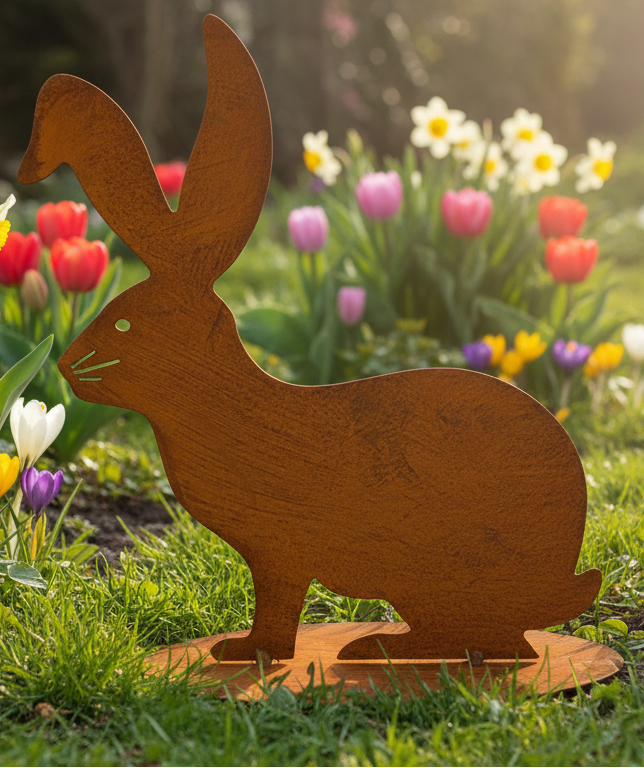Edelrost Hase - Osterdeko für Garten & Haus | Rostikal {{ Shabby Chic und Landhaus Deko }} {{ www.Stein-Alt.de The cosy Cottage }}