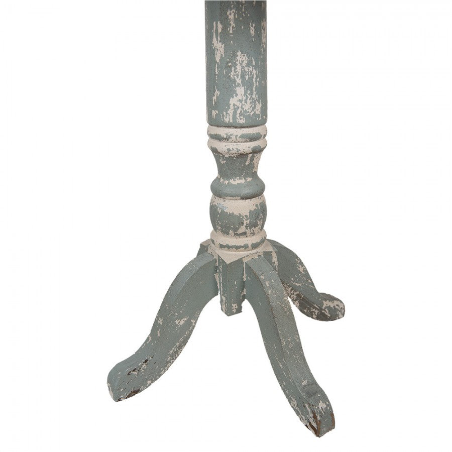 Runder Beistelltisch Holz Blau-Grau 48cm - Shabby Chic Landhaus