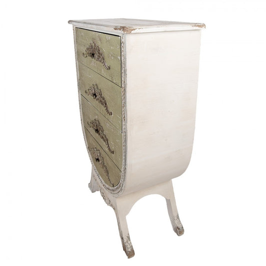 Schubladenschrank Weiß-Grün - Shabby Chic Kommode aus Holz