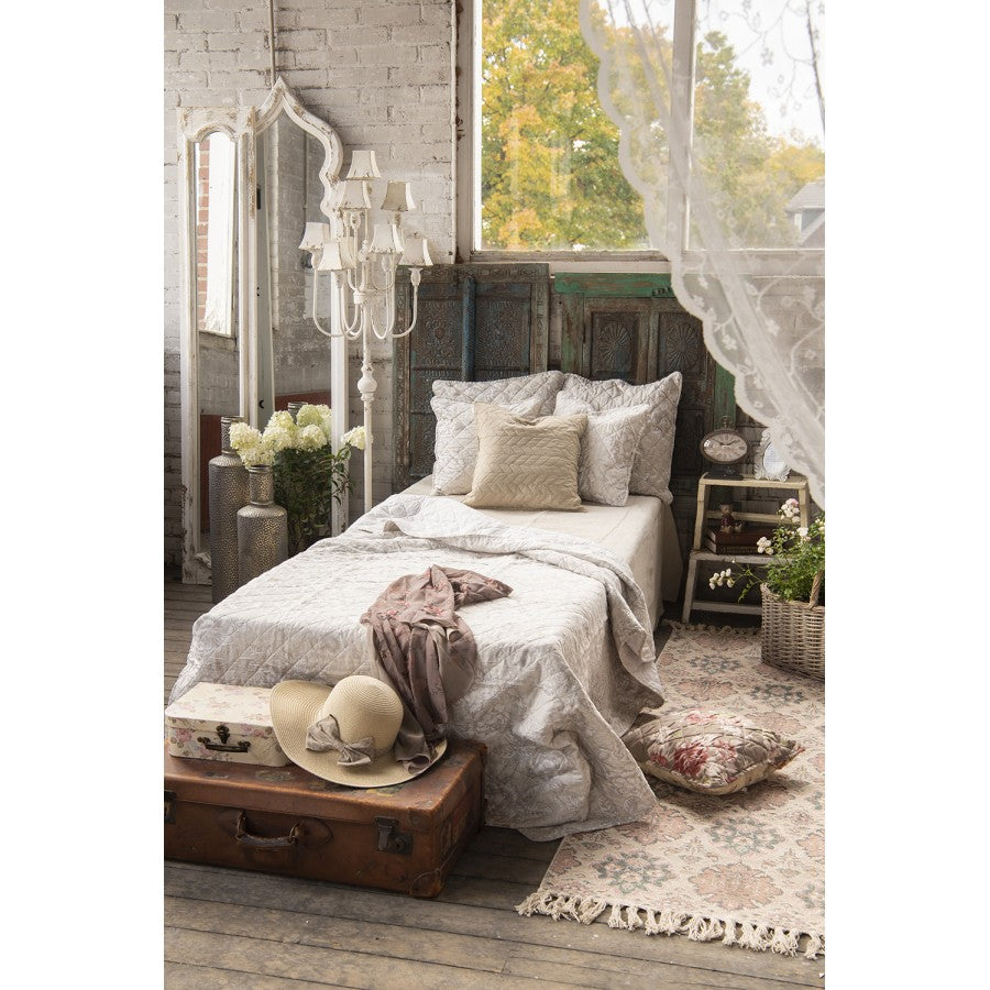 Deko Koffer Set 3-teilig Blumen Gelb Beige - Aufbewahrungsboxen Landhausstil