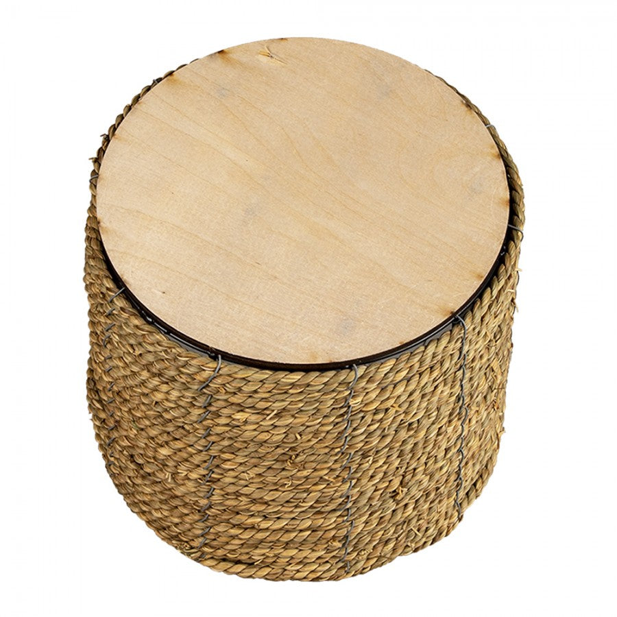 Fioriera in alghe marine in vaso marrone per interni in stile boho country house Clayre &amp; Eef