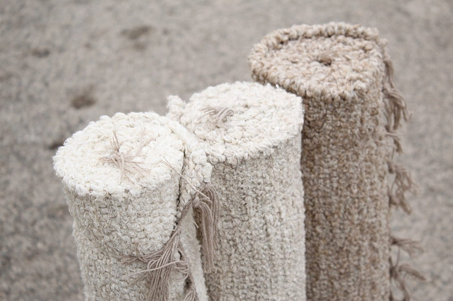 Handgeknüpfter Baumwollteppich Wollweiß - Landhausstil Teppich 100% Baumwolle