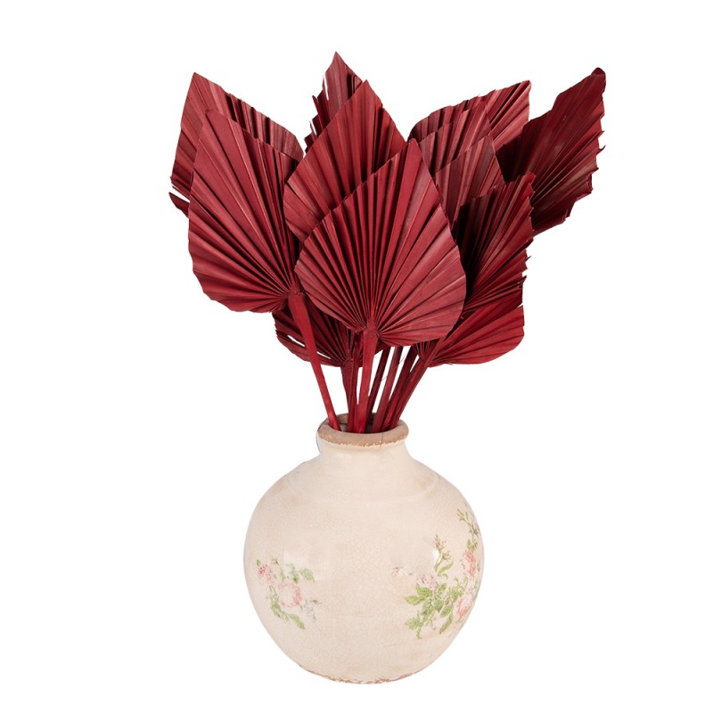 Vase Blumenvase Deko Keramik Rosenmotiv Beige Ø 20 cm x 21 cm hoch, Clayre & Eef