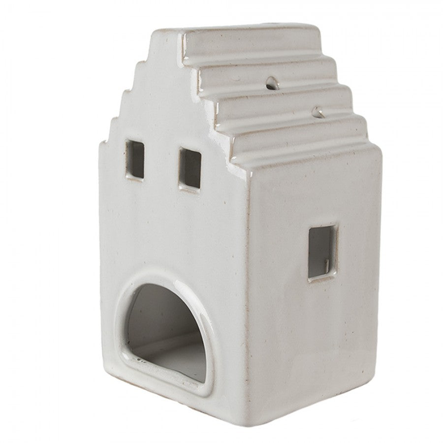 Ceramic tealight holder in the shape of a house