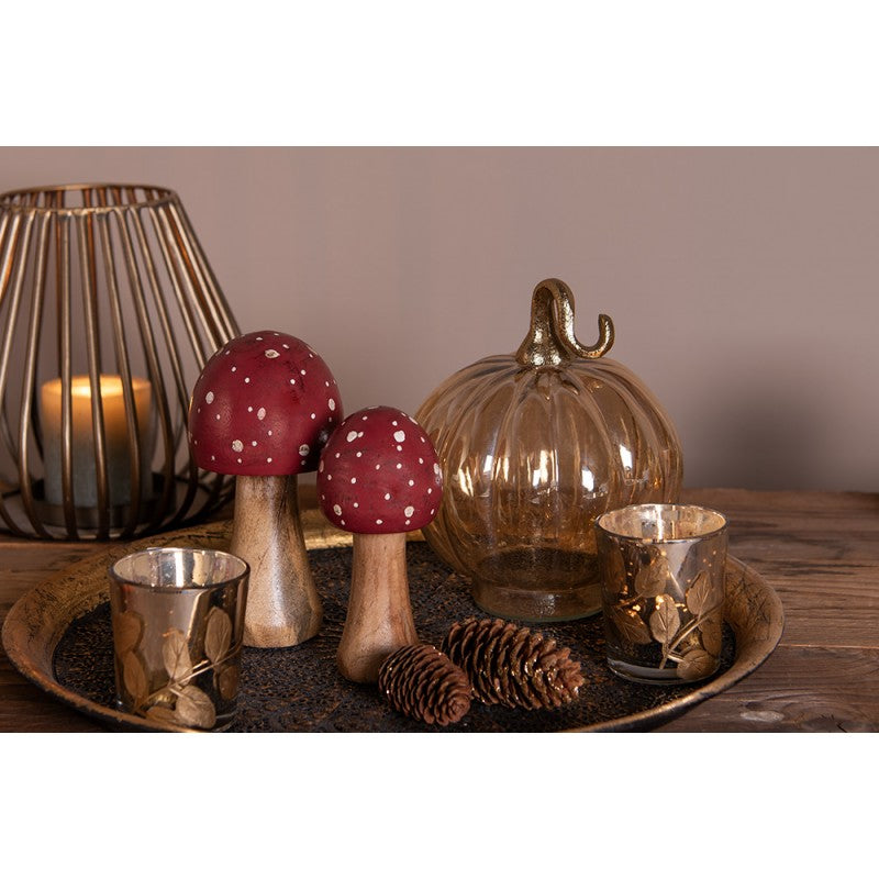 Fliegenpilz Deko aus Holz - Herbstliche Dekoration Rot-Weiß