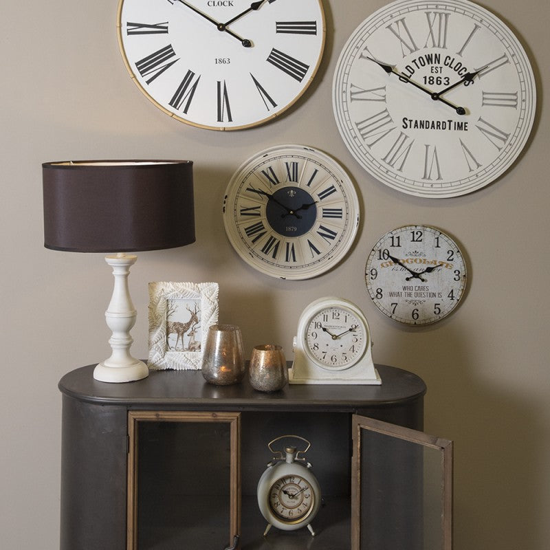 Lampenfuß Holz Weiß Shabby Chic - E27 Fassung ohne Schirm