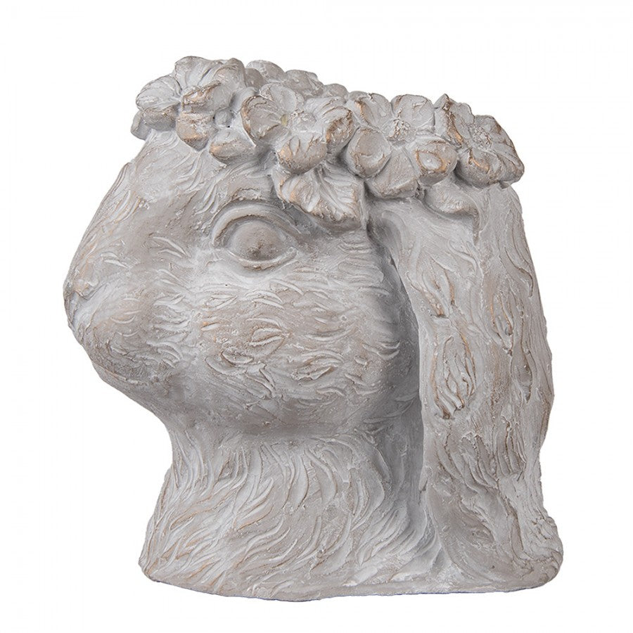 Pflanztopf Hase Grau-Braun Steinguss - Blumentopf Ostern Frühling Landhausstil {{ Shabby Chic und Landhaus Deko }} {{ www.Stein-Alt.de The cosy Cottage }}
