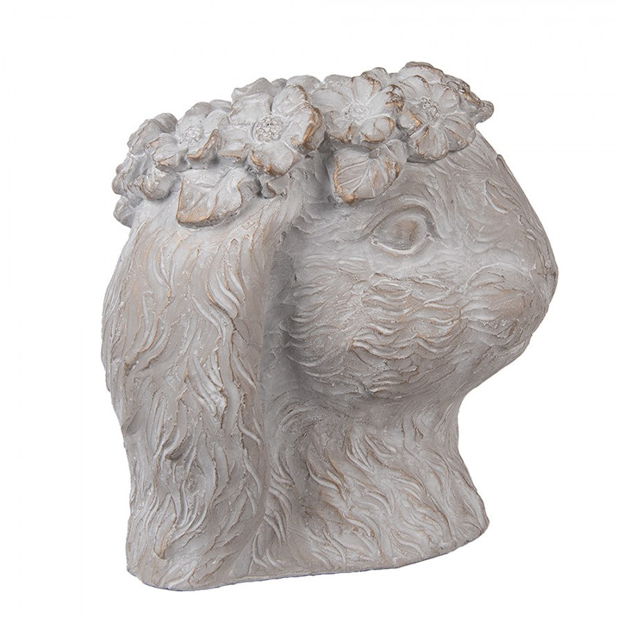 Pflanztopf Hase Grau-Braun Steinguss - Blumentopf Ostern Frühling Landhausstil {{ Shabby Chic und Landhaus Deko }} {{ www.Stein-Alt.de The cosy Cottage }}