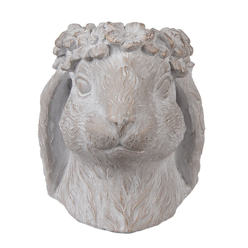 Pflanztopf Hase Grau-Braun Steinguss - Blumentopf Ostern Frühling Landhausstil {{ Shabby Chic und Landhaus Deko }} {{ www.Stein-Alt.de The cosy Cottage }}