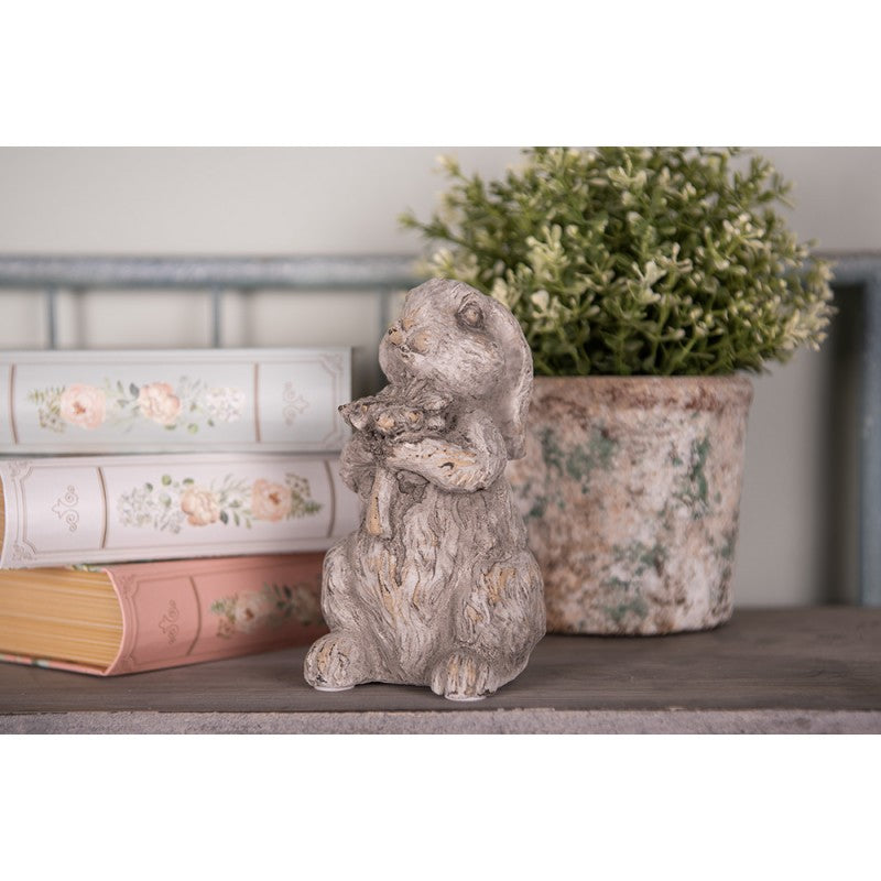 Oster Hase Steinguss Grau 15cm - Gartendeko Frühling Häschen Landhaus {{ Shabby Chic und Landhaus Deko }} {{ www.Stein-Alt.de The cosy Cottage }}