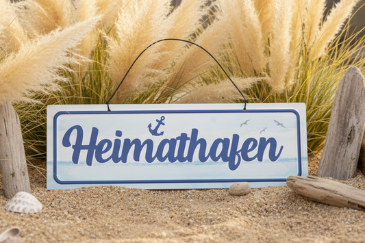 Metallschild Heimathafen mit Anker - Maritime Vintage Deko {{ Shabby Chic und Landhaus Deko }} {{ www.Stein-Alt.de The cosy Cottage }}