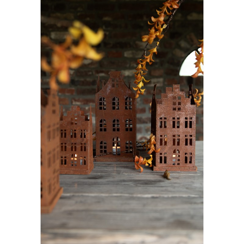 Edelrost-Häuschen 2er Set - Vintage Gartendekoration im Shabby Chic Stil