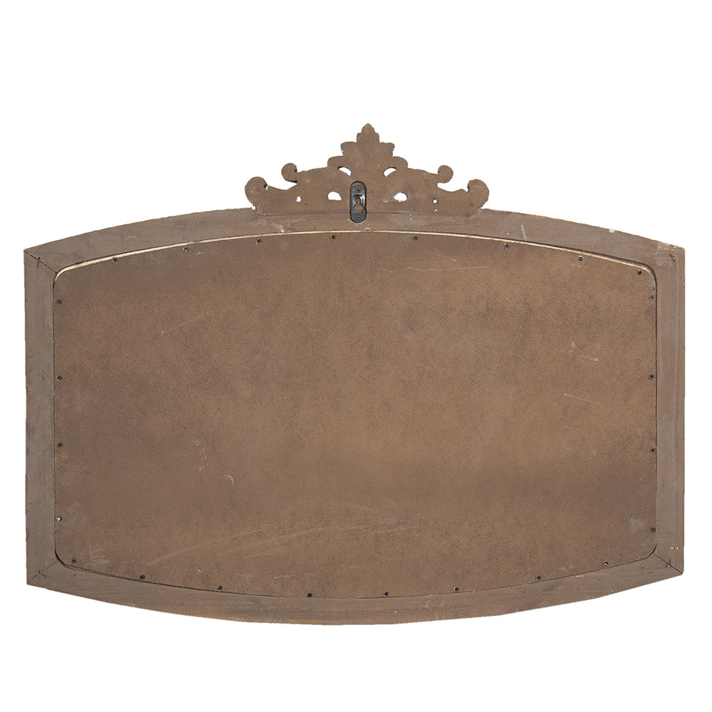 Rechteckiger Wandspiegel Holz Weiß 72x55 cm Shabby Chic Landhausstil