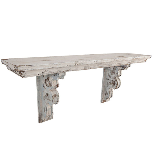 Mensola da parete mensola sospesa libreria legno shabby chic brocante consolle da parete bianca