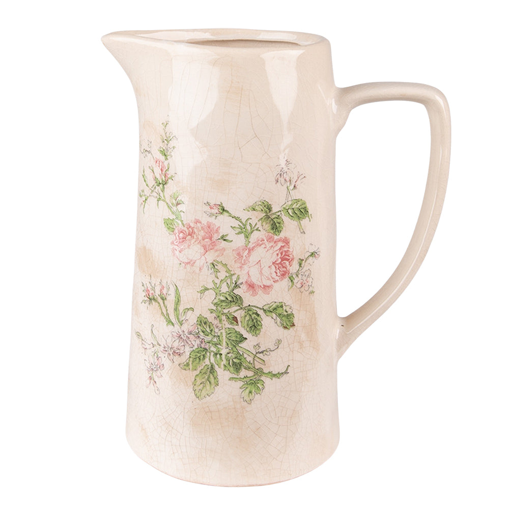 Brocca decorazione vaso casa di campagna shabby ceramica fiori rose primavera estate