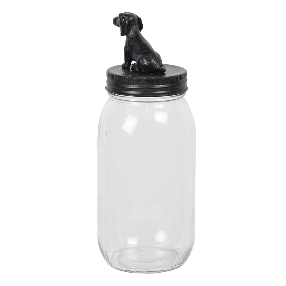 Leckerlidose Dackel - Vorratsglas aus Glas 8x22 cm