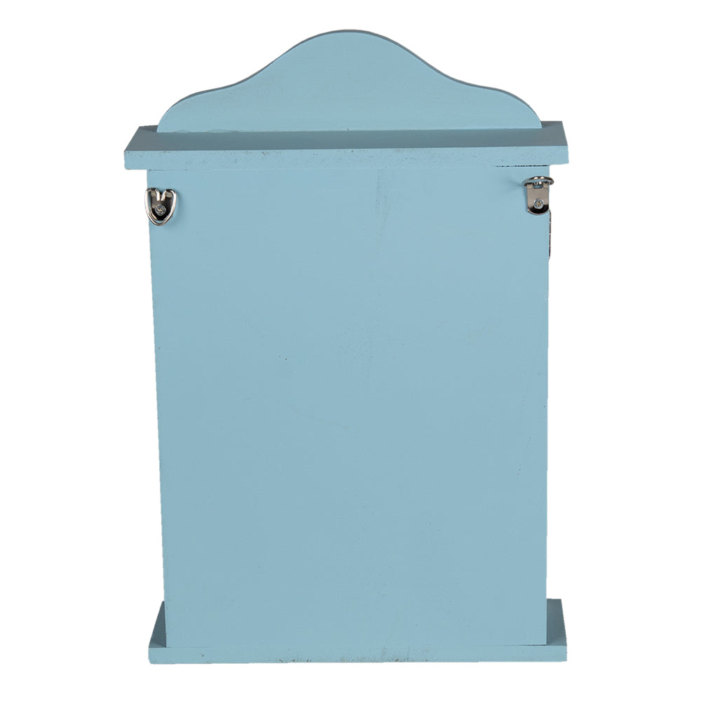 Schlüsselkasten Shabby Chic Blau-Weiß mit Bilderrahmen - Landhausstil