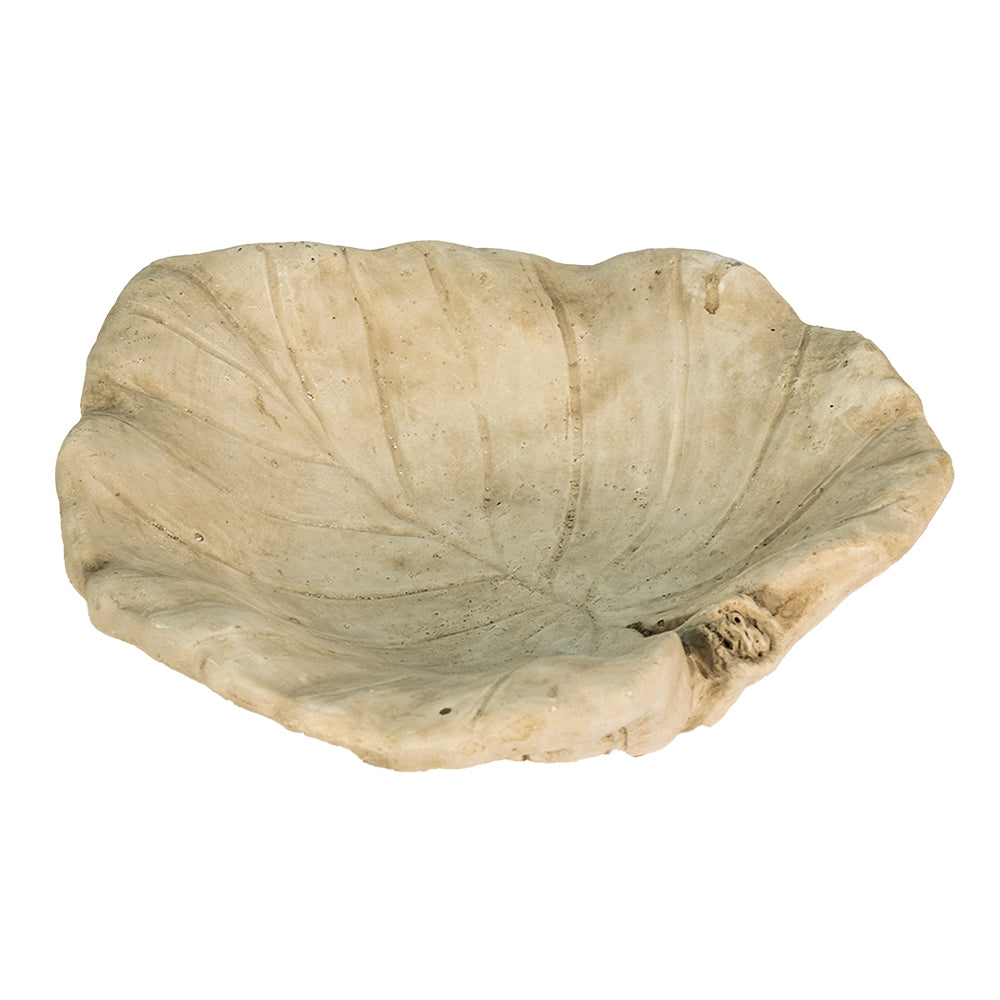 Vogeltränke Steinguss Blatt-Design - Vogelbad für Garten & Balkon - Landhaus Deko