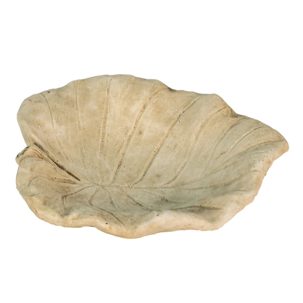 Vogeltränke Steinguss Blatt-Design - Vogelbad für Garten & Balkon - Landhaus Deko