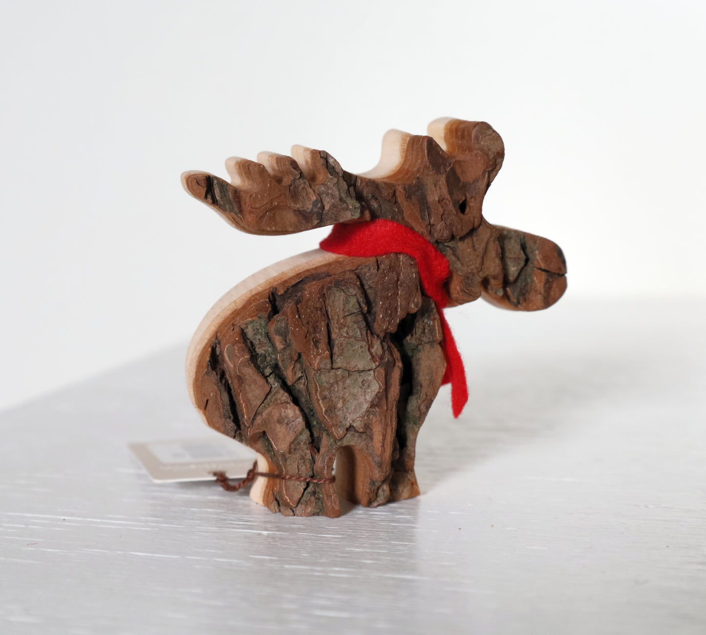 Winterliche Dekoration, Elch / Rentier aus Rindenholz