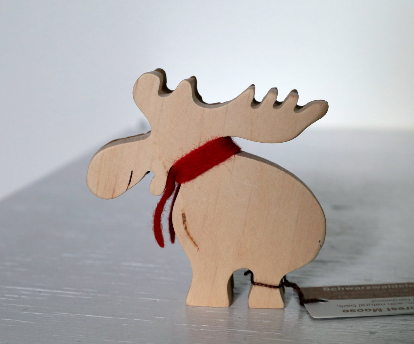 Winterliche Dekoration, Elch / Rentier aus Rindenholz